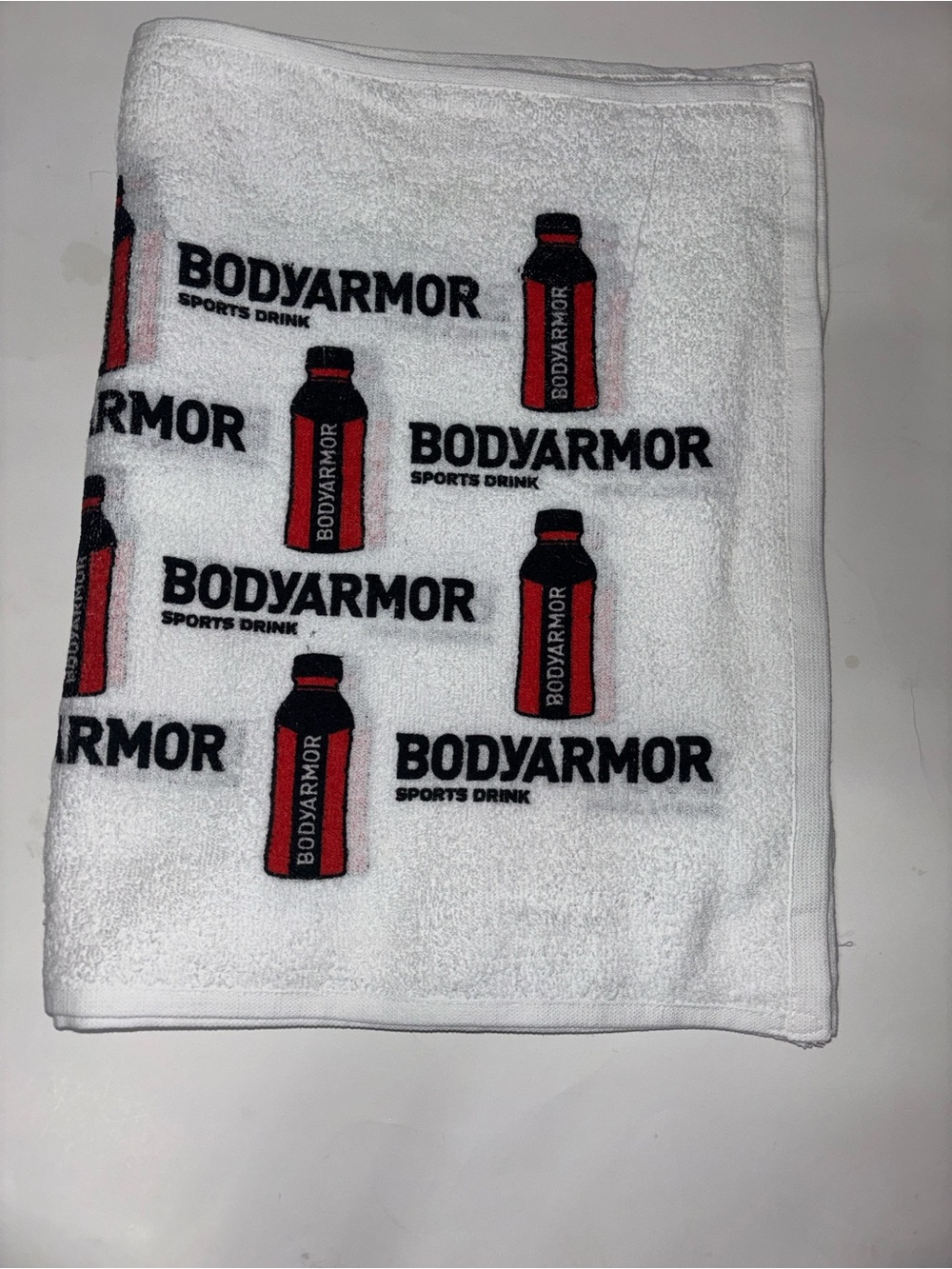 BODYARMOR White & Red Logo Sports Towel